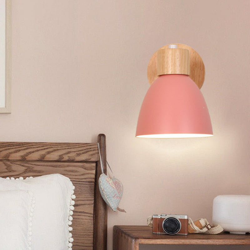 Macaron Givelone la parete a campana girevole illuminazione a parete metallizzata a parete per camera da letto montante con arredamento in legno
