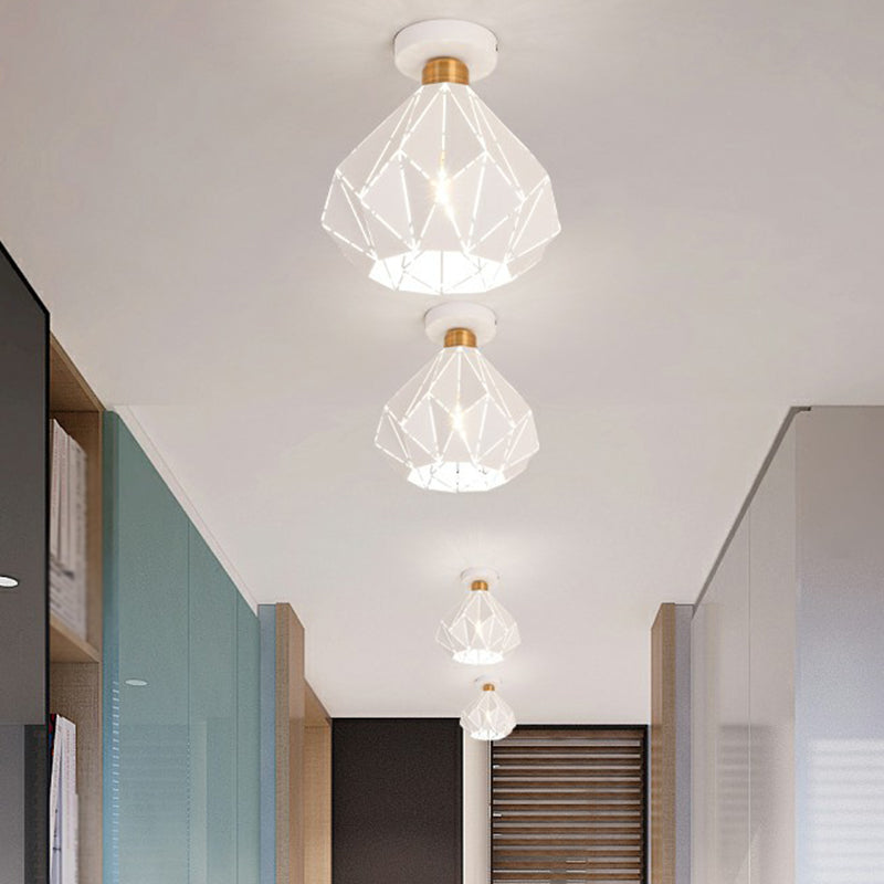 Diamantförmige Deckenlampenmakaron-Eisen-1-Kopf-Korridor Halbflush Mount Light