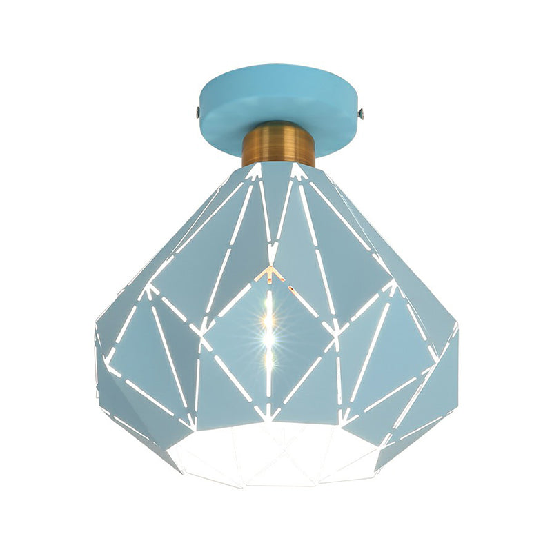 Diamantförmige Deckenlampenmakaron-Eisen-1-Kopf-Korridor Halbflush Mount Light