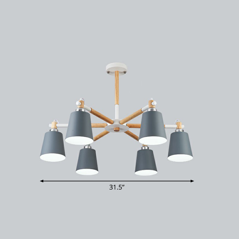 Swivelable kroonluchter licht Noordse stijl metalen woonkamer hanger verlichtingsarmatuur