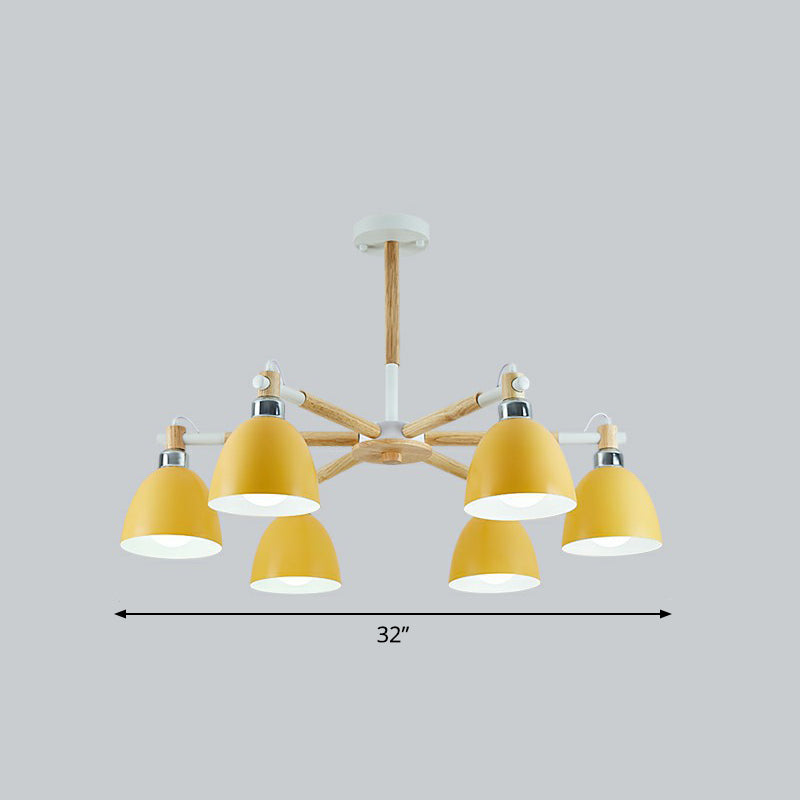 Swivelable kroonluchter licht Noordse stijl metalen woonkamer hanger verlichtingsarmatuur