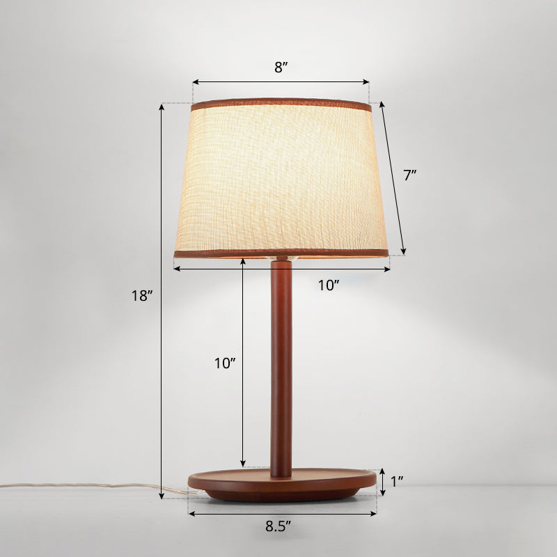 Semplicità Trampa da tavolo ombreggiata tessuto da letto a 1 luci a 1 camera luce con base in legno