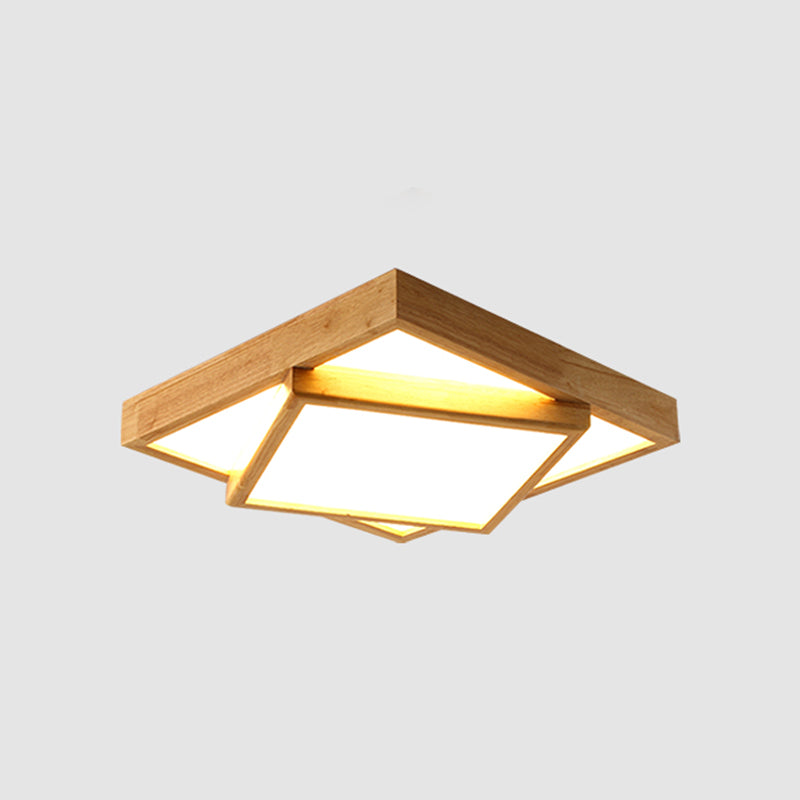 2-stufige Deckenleuchte aus Holz, nordische LED-Acryl-Deckenleuchte für Schlafzimmer