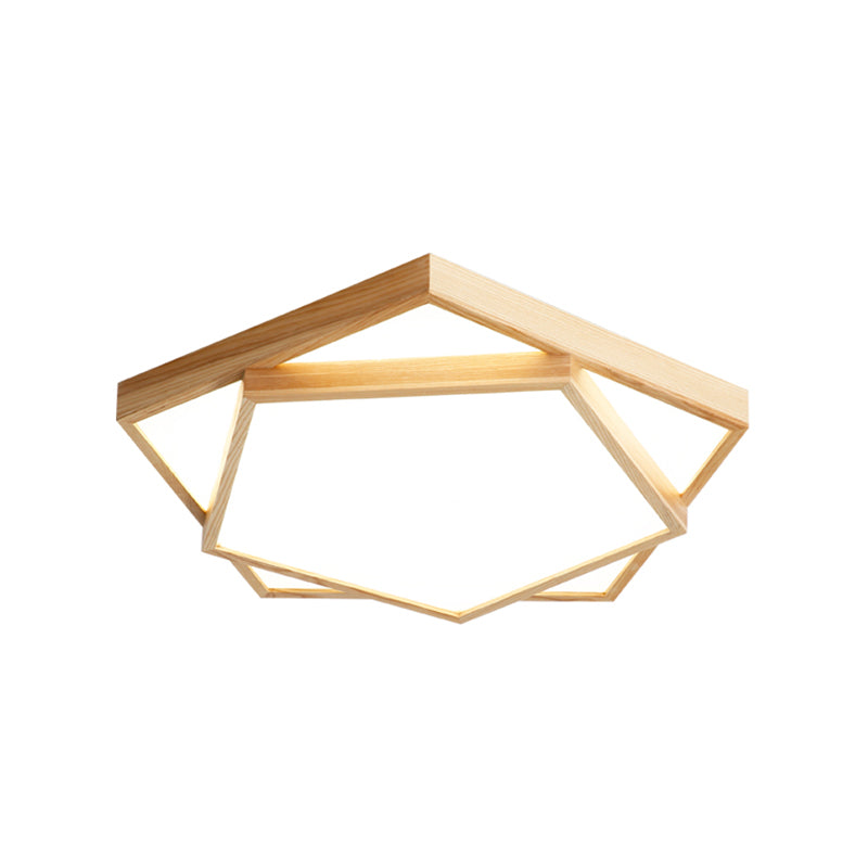 2-stufige Deckenleuchte aus Holz, nordische LED-Acryl-Deckenleuchte für Schlafzimmer