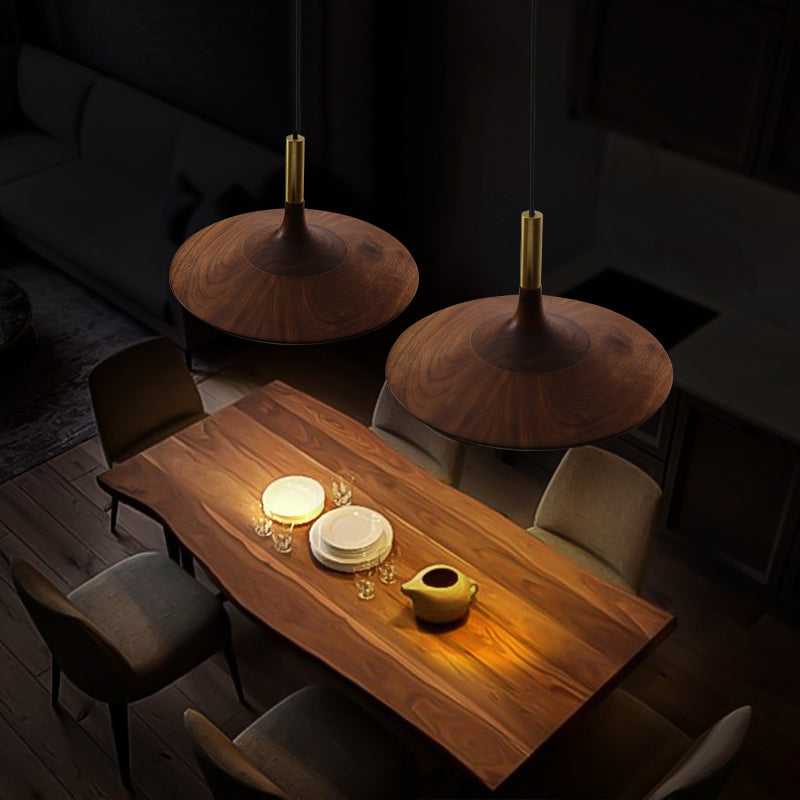 Lampada a ciondolo a ciondolo a ciondolo a ciondolo in legno Light Minimalistic Sospension Light for Tea Room