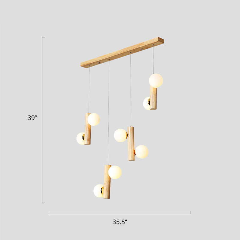 Kugelförmige Cluster -Anhänger Leicht nordisch Opalglas Esszimmer Hängende Leuchte