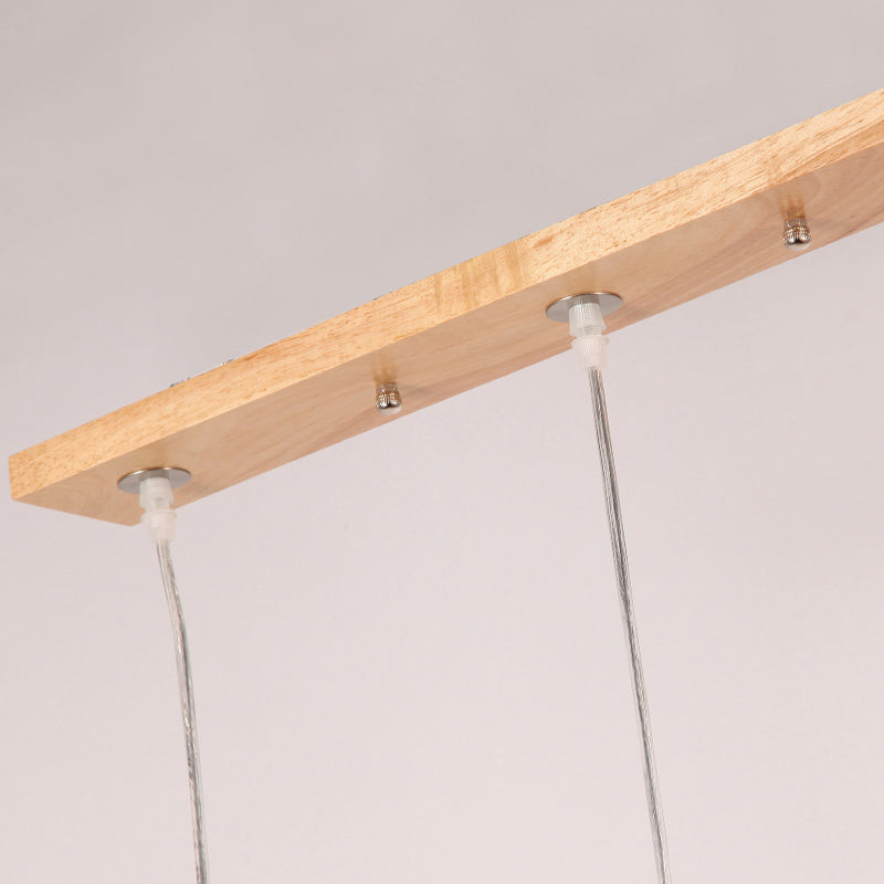 Verre opaline Verre Rectangulaire Lumière Simplicité Plafond de plafond en bois 3-HEAD