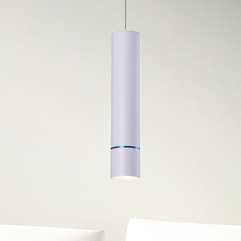Nordic 1 Light Suspension Light with Metal Shade Pink/Blue/Green Pipe Ceiling Pendant Light in White/Warm/Natural Light