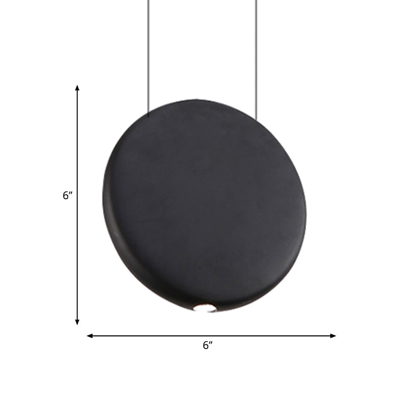 Lámpara de resina LED nórdica de suspensión redonda negra/gris/verde en luz cálida/blanca, 6 "/8.5/12" W