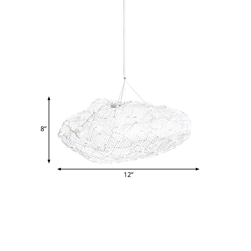 12 "/16" W Lampadellier a forma di nuvola con lampada appesa a LED a LED in metallo modernista in metallo, luce calda/bianca