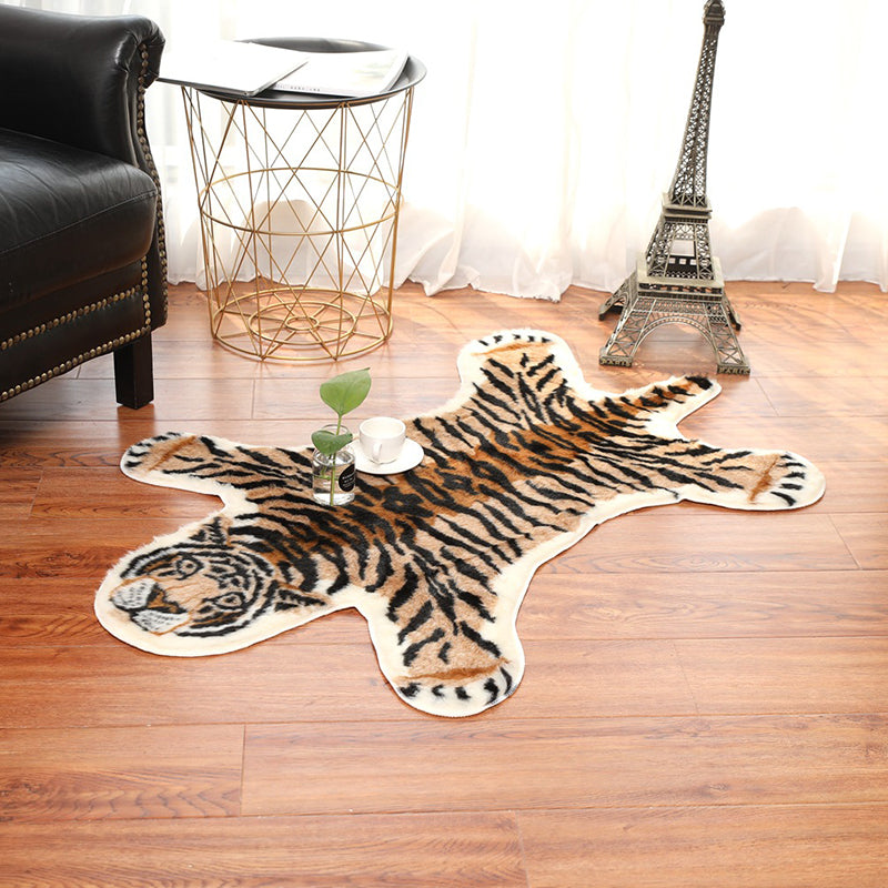Tapis de peau animale décontractée jaune synthétique tapis intérieur