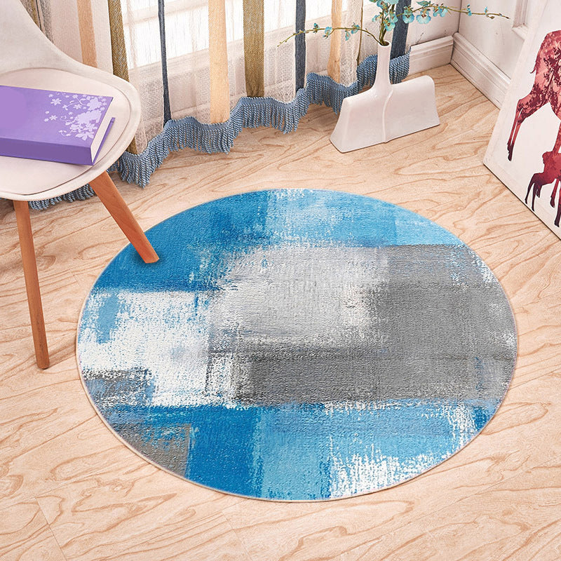 Casual Plant Printed Rug Multicolored Synthetics Area Carpet Non-Slip Backing Stain-Resistant Indoor Rug for Bedroom