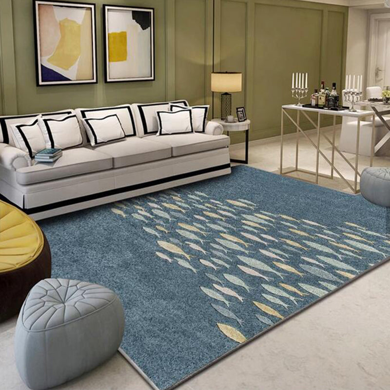 Multicolor Cottage Rug Polyster Plant Printed Indoor Rug Pet Friendly Easy Care Washable Area Carpet for Room