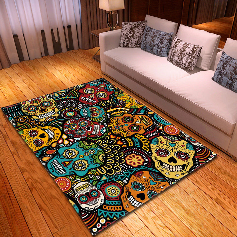 Nordic Animal Print Rug Multicolor Synthetics Indoor Rug Anti-Slip Backing Pet Friendly Area Rug for Living Room
