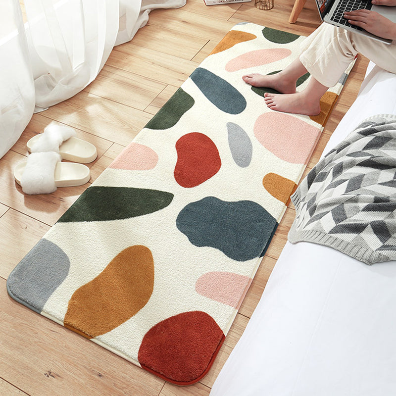 Modern handbedrukt tapijt Veelkleurig lamswollen binnentapijt Antislip achterkant Huisdiervriendelijk tapijt voor decoratie