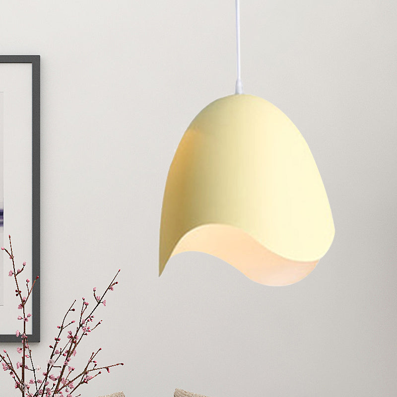 Glockendecke Anhänger Leichtes Macaron Metal 9,5 "/12" Dia 1 Hellrosa/Weiß/Blau -Hanglampen -Kit