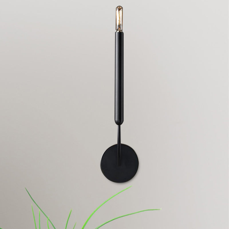 1/2 Bulbs Tube Wall Lamp Tradition Metal Sconce Light Fixture in Black/Brass for Dining Room