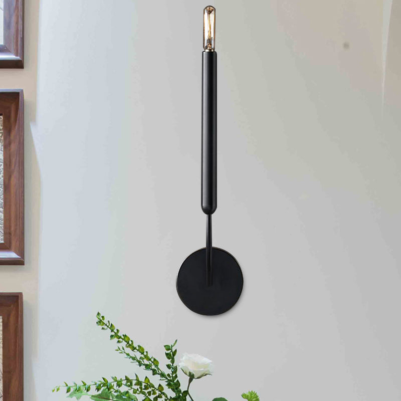 1/2 Bulbos Lámpara de pared del tubo Tradición de lámpara de apliques de metal en negro/latón para el comedor