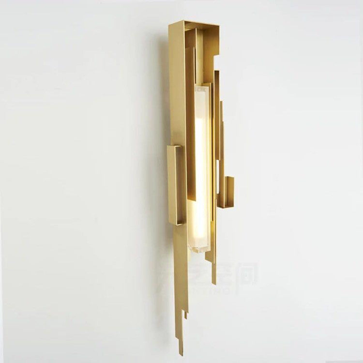 1 bulbe de forme irrégulière applique lampe de lampe d'éclairage de mur métallique en laiton / or avec pointe vers la gauche / droite