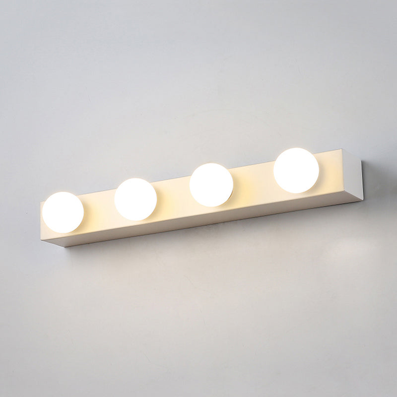 Finitura nera/bianca Open Bulb Vanity Lighting Freeture Minalismo Stile 4/5 teste Luce a parete in metallo per bagno