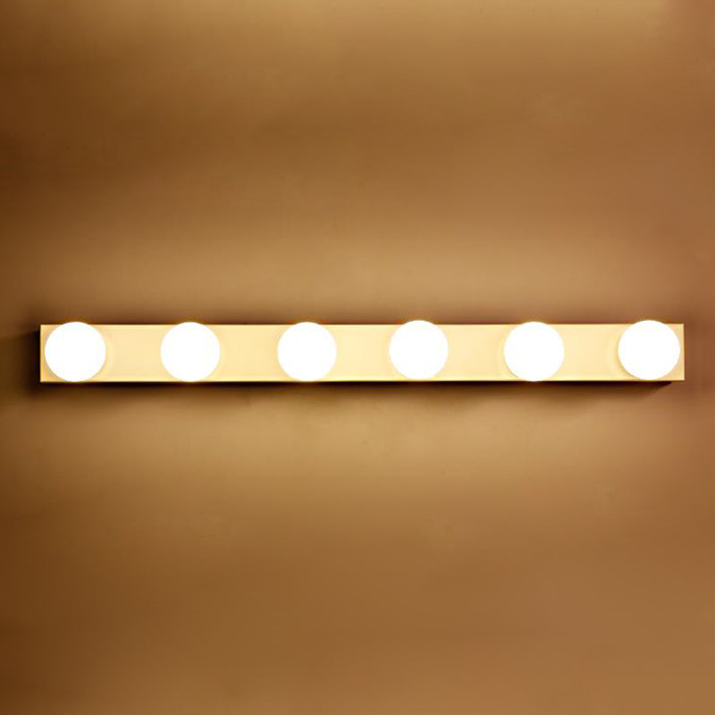 Finitura nera/bianca Open Bulb Vanity Lighting Freeture Minalismo Stile 4/5 teste Luce a parete in metallo per bagno