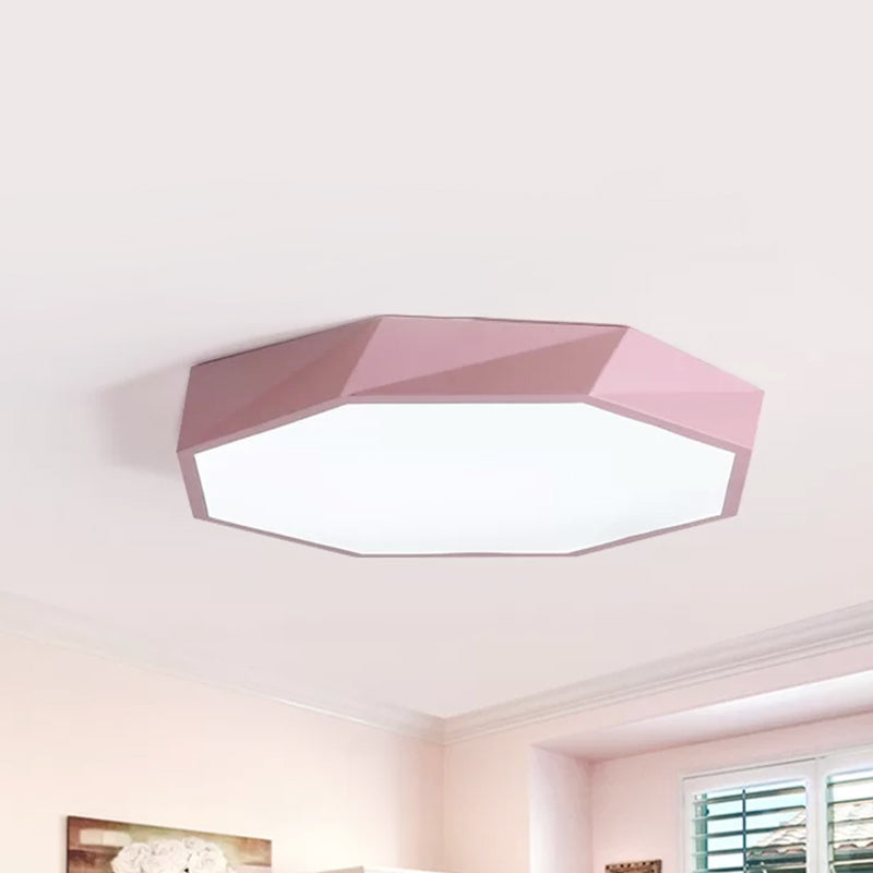 Plafonnier LED Macaron en acrylique octogonal, plafonnier pour chambre d'enfant, couleur bonbon
