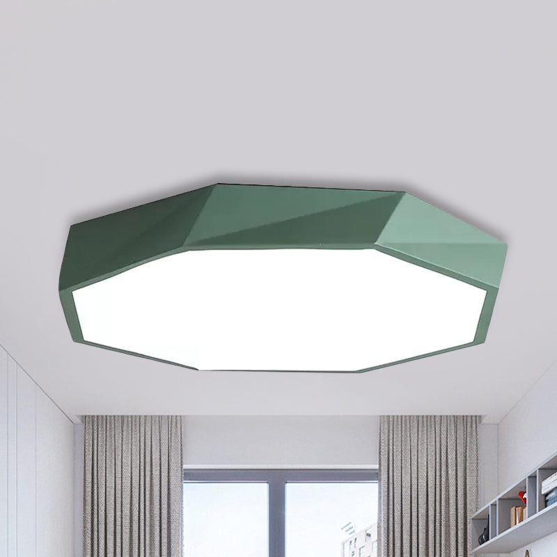 Luz de techo LED de macarrón para dormitorio de niños con montaje empotrado octágono acrílico con color caramelo