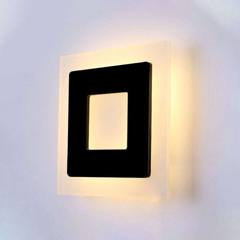 Modern Square Acrilic Acrilic Light LED LED soggiorno Funzione per illuminazione da parete in luce calda/bianca