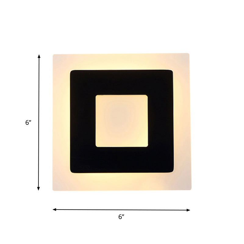 Modern Square Acrylic Sconce Light LED Living Room Wall Lighting Fixture in Warm/White Light