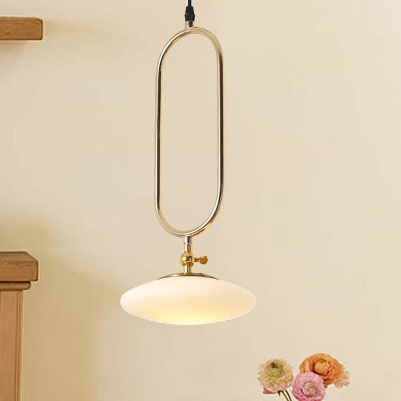 Iluminación colgante de platillo de mosca lámpara colgante de techo de cabecilla de estilo 1 en acabado dorado