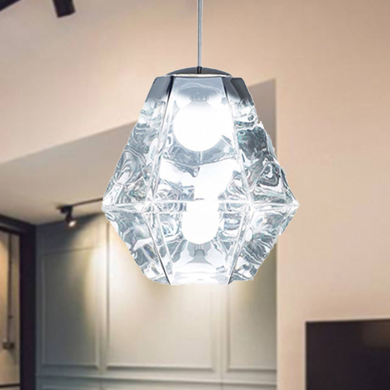 Diamond Anhänger Beleuchtung postmodernes Glas 1 Licht klar/bernsteinfarben