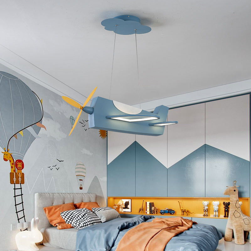 Éclairage pendentif en classe Plane d'hélice Metal Creative Kids LED Chandelier Light