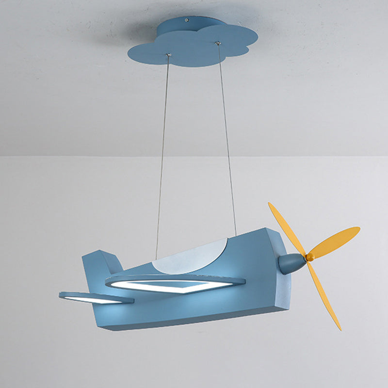 Propeller Plane Classroom Pendant Lighting Metal Creative Kids LED Chandelier Light