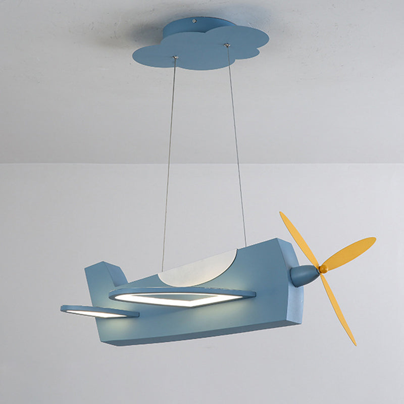 Propeller Plane Classroom Pendant Lighting Metal Creative Kids LED Chandelier Light