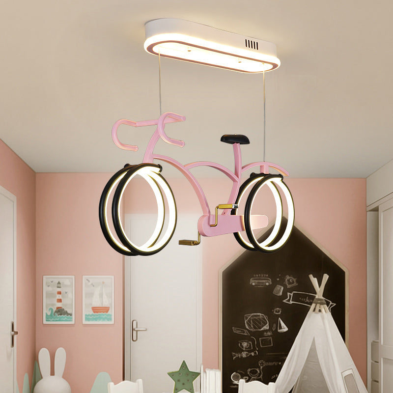 Pendre à vélo lustre Creative acrylique Children Chambre suspendu luminaire
