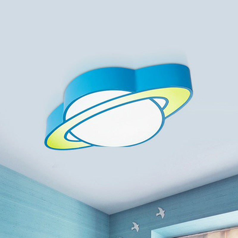 Blue Finish Planet Deckenleuchte Cartoon LED Acryl Unterputzleuchte für den Kindergarten