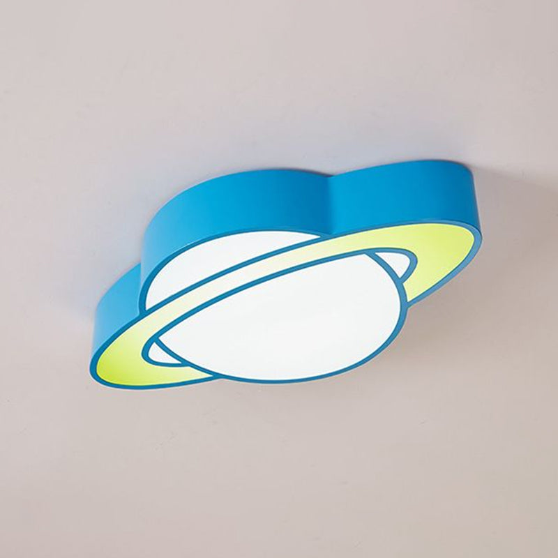 Blue Finish Planet Deckenleuchte Cartoon LED Acryl Unterputzleuchte für den Kindergarten
