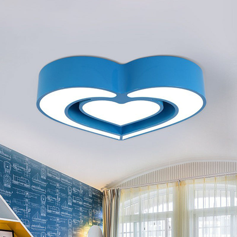 Metall-Loving-Heart-Unterputz-LED-Deckenleuchte im Cartoon-Stil für die Oberflächenmontage im Schlafzimmer