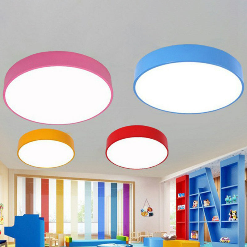 Round Flush Mount Ceiling Fixture Macaron Acrylic Kindergarten LED Flush Mounted Light
