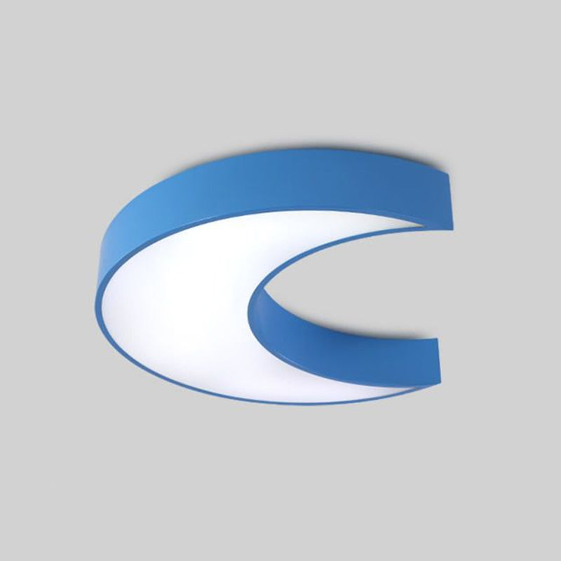 Halbmond LED Flush Mount Deckenleuchte Macaron Metall Kind Schlafzimmer Flush Licht in Blau