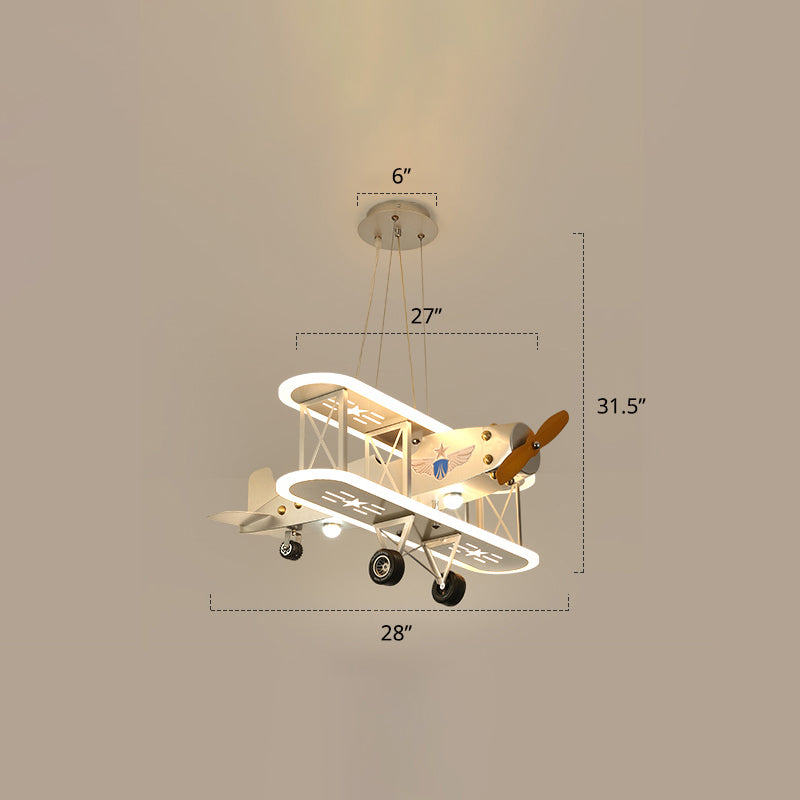 Biplane en suspension acrylique lumière créative LED lustre pendentif Light for Boys Room
