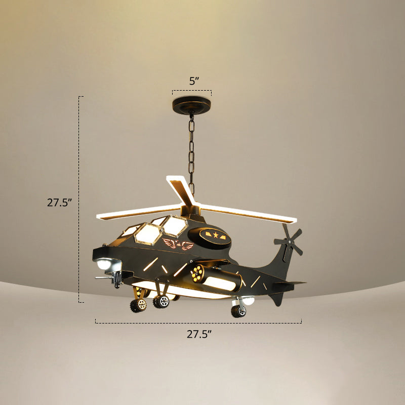 Biplane Acrylic Suspension Light Creative LED Chandelier Pendant Light for Boys Room