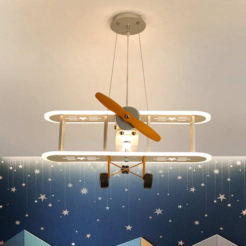 Biplane en suspension acrylique lumière créative LED lustre pendentif Light for Boys Room