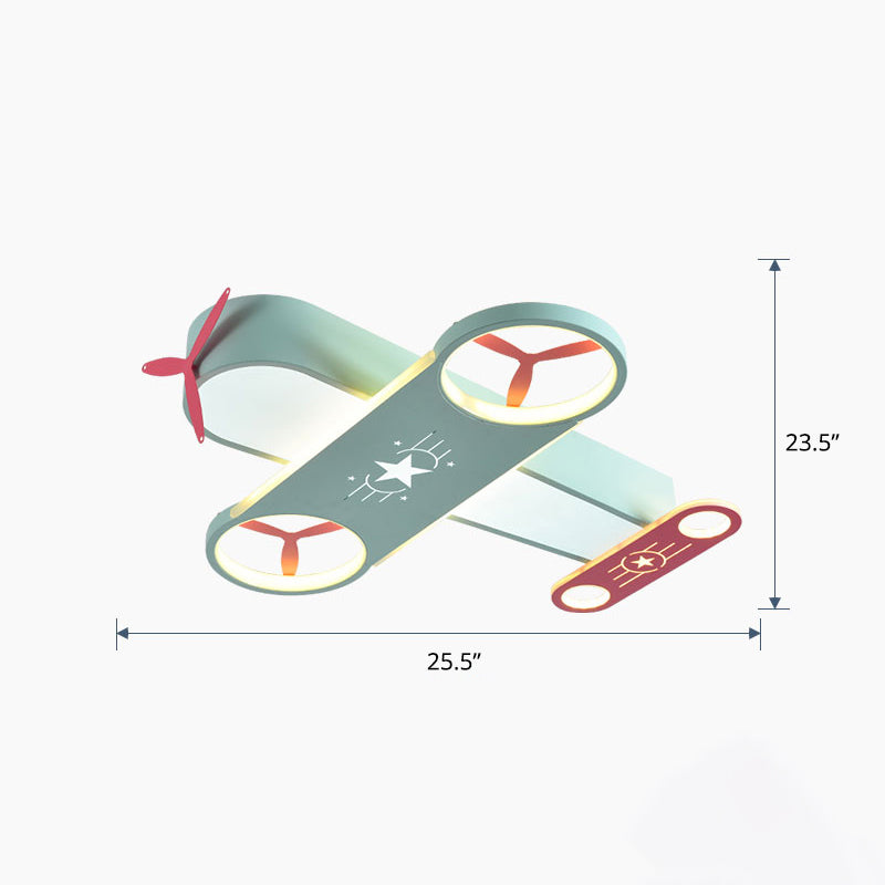 Creative Cartoon LED Flush Light Aircraft Shaped Ceiling Mount Lamp with Acrylic Shade