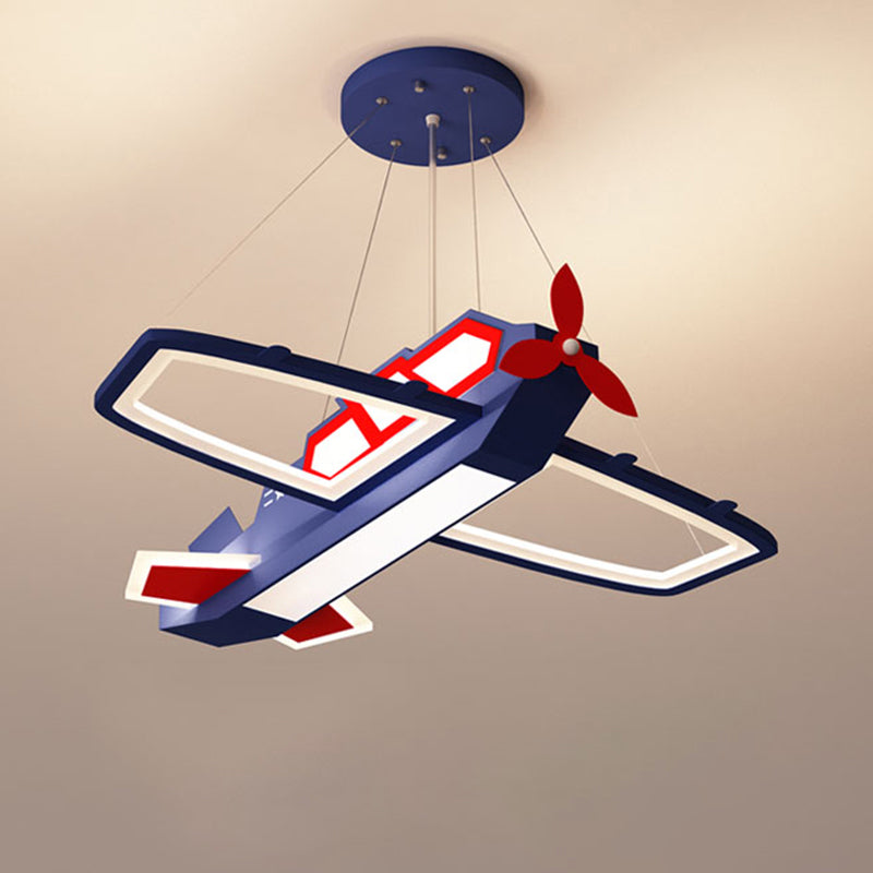 Éclairage pendentif avion bleu foncé lustre en métal LED LED pour chambre à coucher