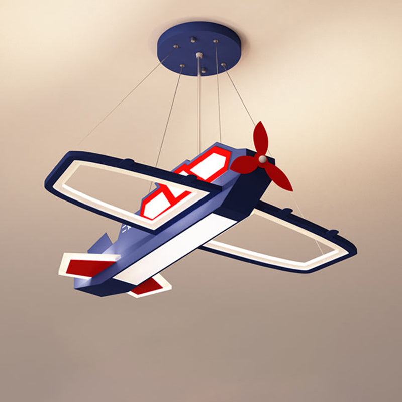 Éclairage pendentif avion bleu foncé lustre en métal LED LED pour chambre à coucher