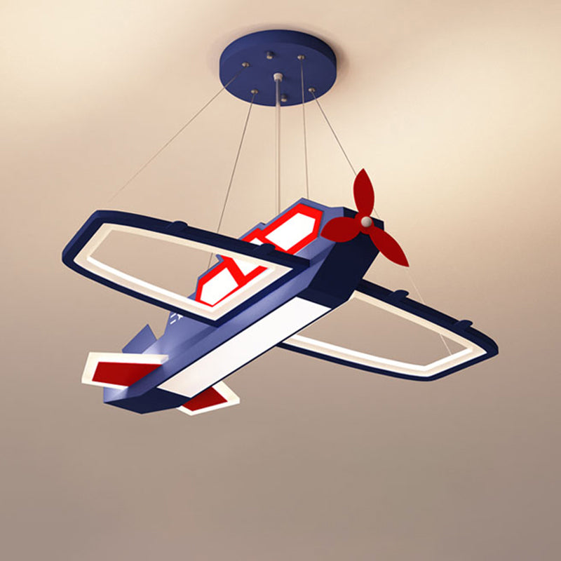 Éclairage pendentif avion bleu foncé lustre en métal LED LED pour chambre à coucher