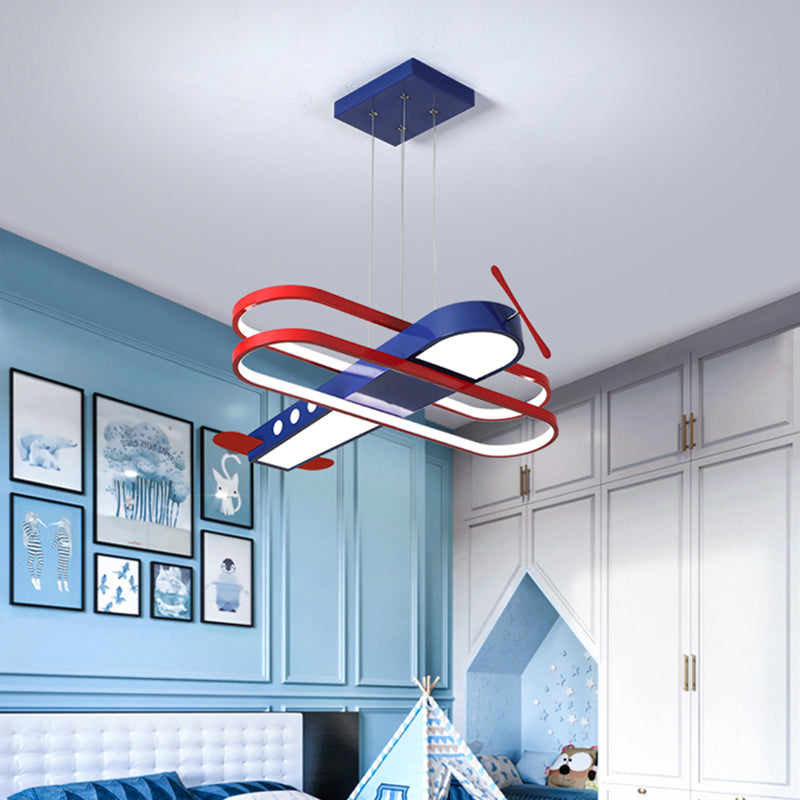 Biplane Childrens Room Deckenlampe Metallic Creative LED Semi Flush Mount Lighting