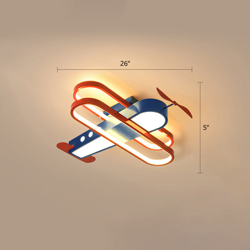 Biplane Childrens Room Deckenlampe Metallic Creative LED Semi Flush Mount Lighting