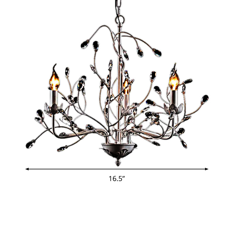 Chandelier en métal créatif en métal créatif de brindille blanc